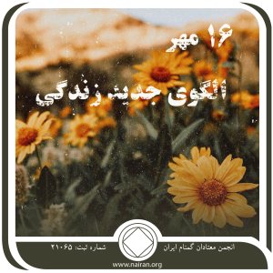 الگوی جدید زندگی (فقط برای امروز 16 مهر)